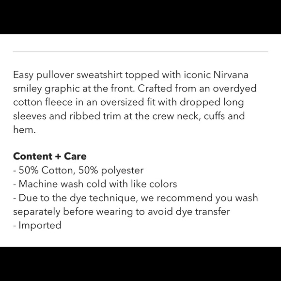 SALE! Nirvana Smile Sweatshirt L/XL Oversized - Picture 14 of 15